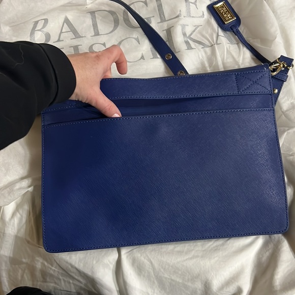 NWOT Badgley Mischka cobalt blue envelope clutch and crossbody - Picture 6 of 6